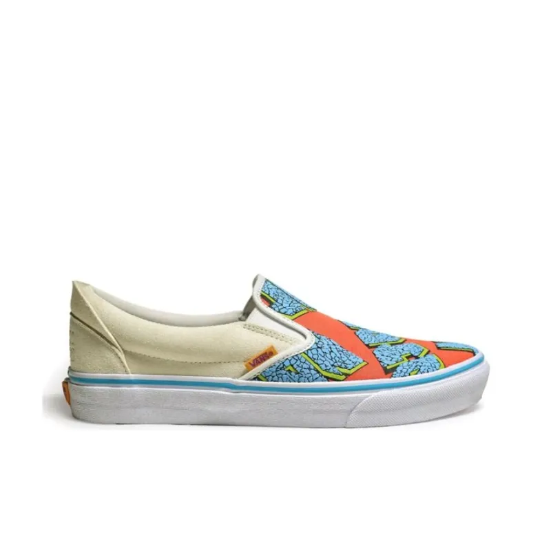 NATAL DESIGN x Vans Slip-on Anti-Slip Wear-Resistant Low-Top Skateboard Shoes Unisex Orange-1