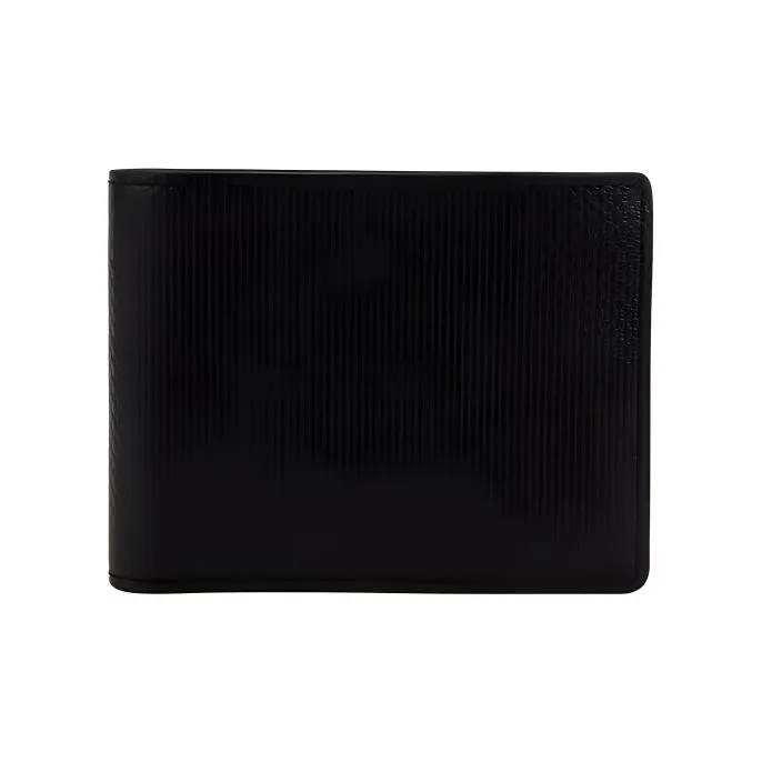 HUGO BOSS Grained Cow Leather Card Holder Wallet Gift Box Set Large Size Men's Black-2
