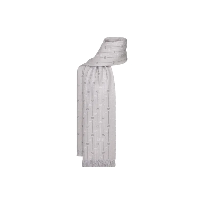 DIOR Sheep Wool Knit Scarves Men's Gray-1