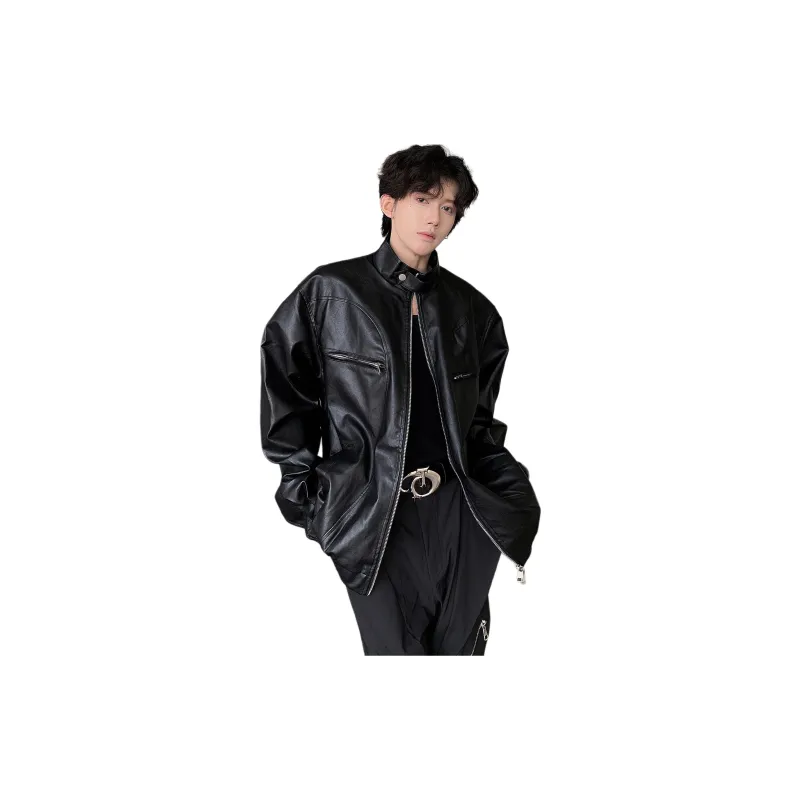 FONDLOOK Leather Jackets Coats Unisex-1