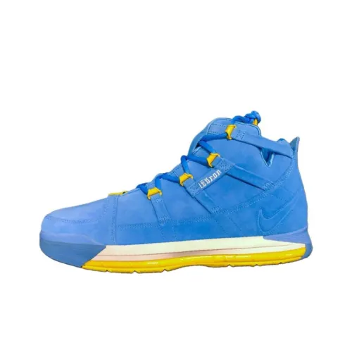 Nike Lebron 3 Anti Slip Wear Resistant High Top Vintage Basketball pack shoes Unisex Blue