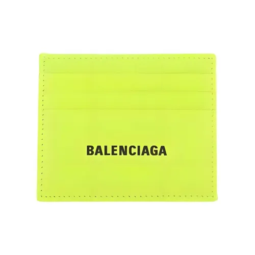 Balenciaga Grained Calfskin Wallets Card Holders Men's Light Yellow