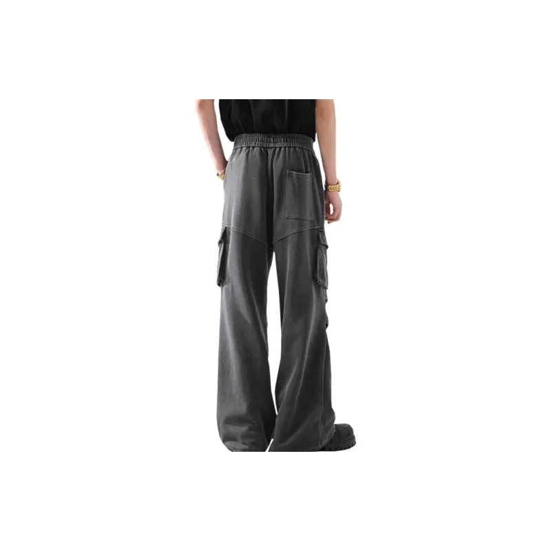OCTO GAMBOL Casual Pants Unisex Washed Gray-1