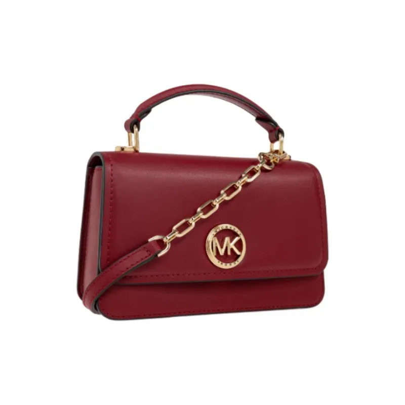 MICHAEL KORS Leather Shoulder Bag, Crossbody Bag, Handbag Women's Dark Red-1