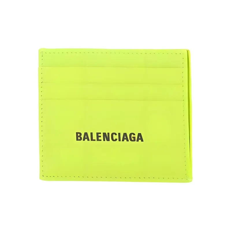 Balenciaga Grained Calfskin Wallets Card Holders Men's Light Yellow-2