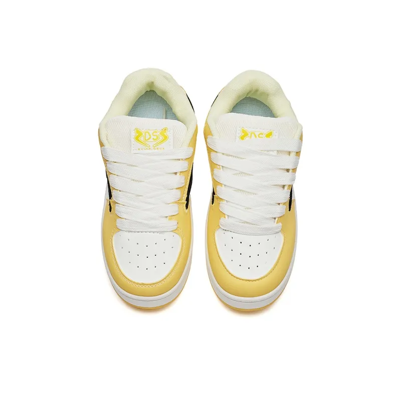 MEXICAN Abrasion Resistant Low Top Skateboard Shoes Women's White-14