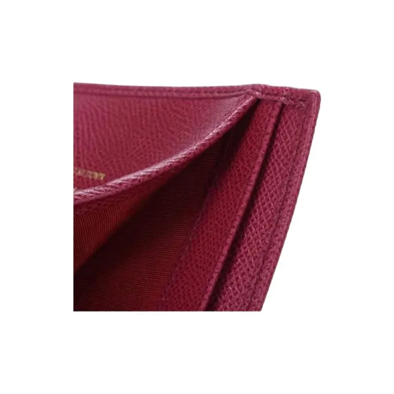 FERRAGAMO GANCINI Stamped Calfskin Wallet Women's Red-5
