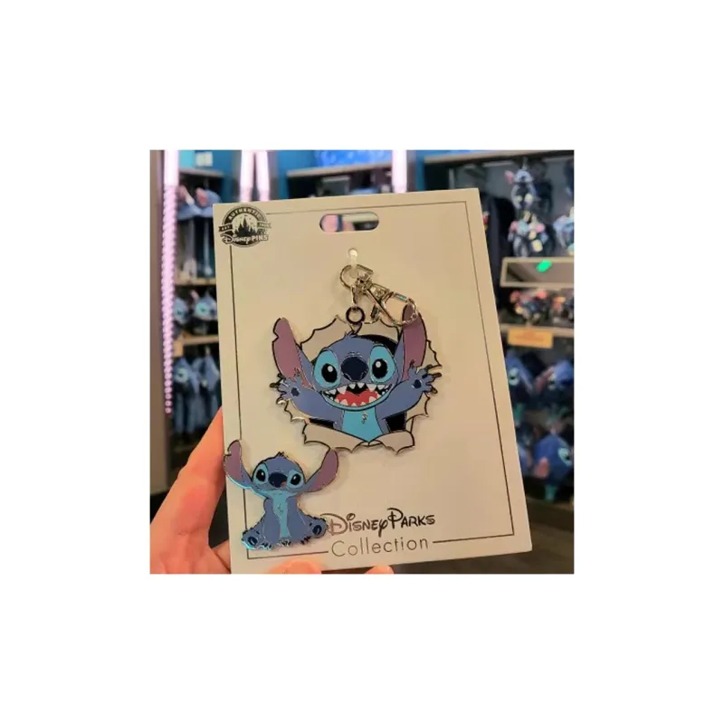 Disney Stitch Metal Badge Key Ring Pendant IP Merch-2