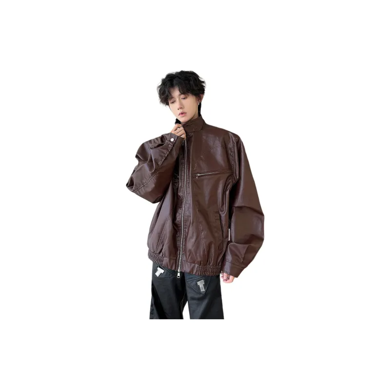 FONDLOOK Leather Jackets Coats Unisex-3