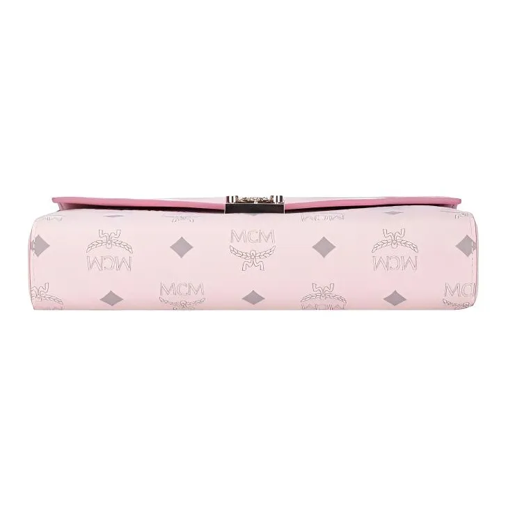 MCM Millie Visetos Fabric Crossbody Bag, Shoulder Bag Medium Size Women's Pink-3