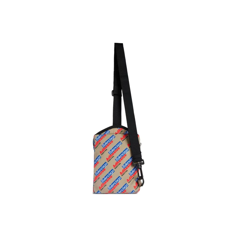 Balenciaga Nylon Messenger Bag, Shoulder Bag, Crossbody Bag Regular Men's Beige & Red & Blue-3