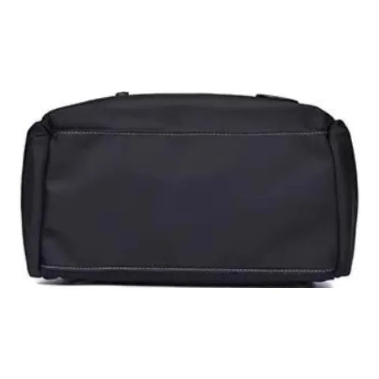 Hush Puppies Fabric Cow Leather Patchwork Backpack Large Size Men's Black-6