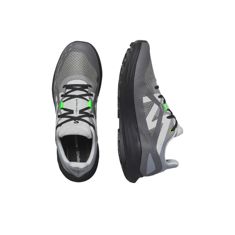 SALOMON ULTRA FLOW Anti Slip Wear Resistant Low Top Trail Running Shoes Men's Gray Black-3