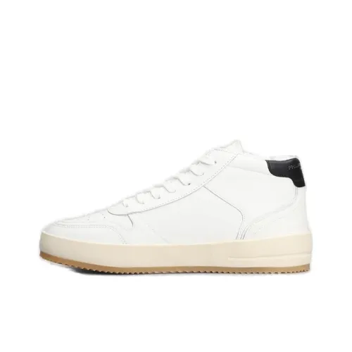 PHILIPPE MODEL Anti-Slip Wear-Resistant Mid-Top Skateboard Shoes Men's White
