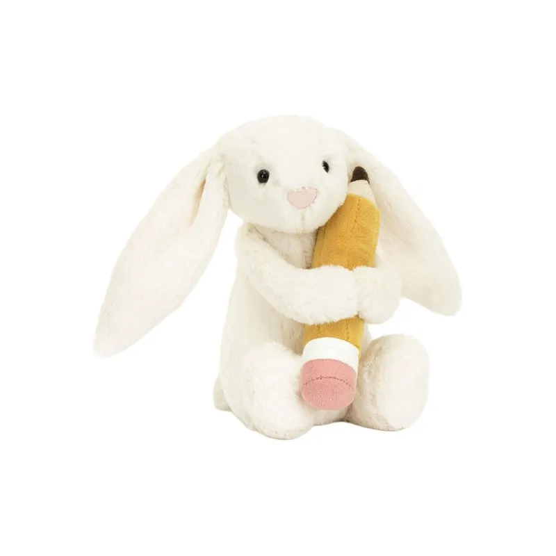 JELLYCAT Bashful Bunny With Pencil Plush Toy-0