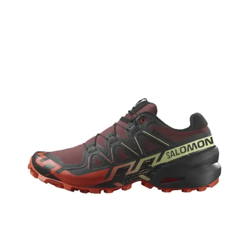 SALOMON Speedcross 6 Anti Slip Wear Resistant Low Top Trail Running Shoes Men's Red Black