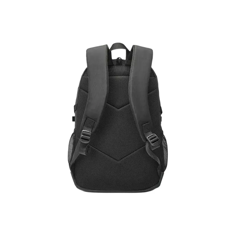 QIAODAN Fabric Backpack Unisex Black/Original Grain Color/Asphalt Gray-2