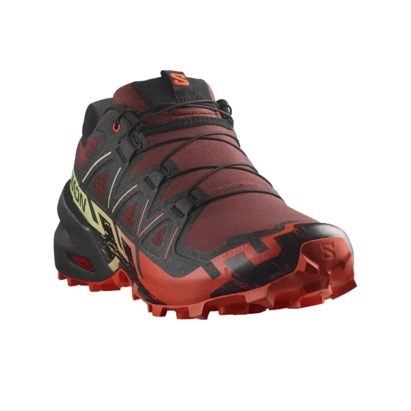 SALOMON Speedcross 6 Anti Slip Wear Resistant Low Top Trail Running Shoes Men's Red Black-2