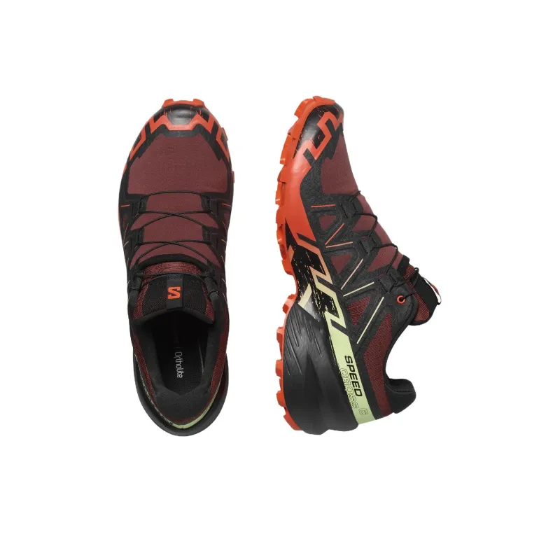 SALOMON Speedcross 6 Anti Slip Wear Resistant Low Top Trail Running Shoes Men's Red Black-3