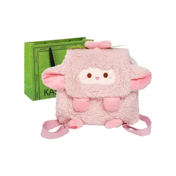 KARUISHA Plush Backpack Women's White/Pink/Yellow/Purple