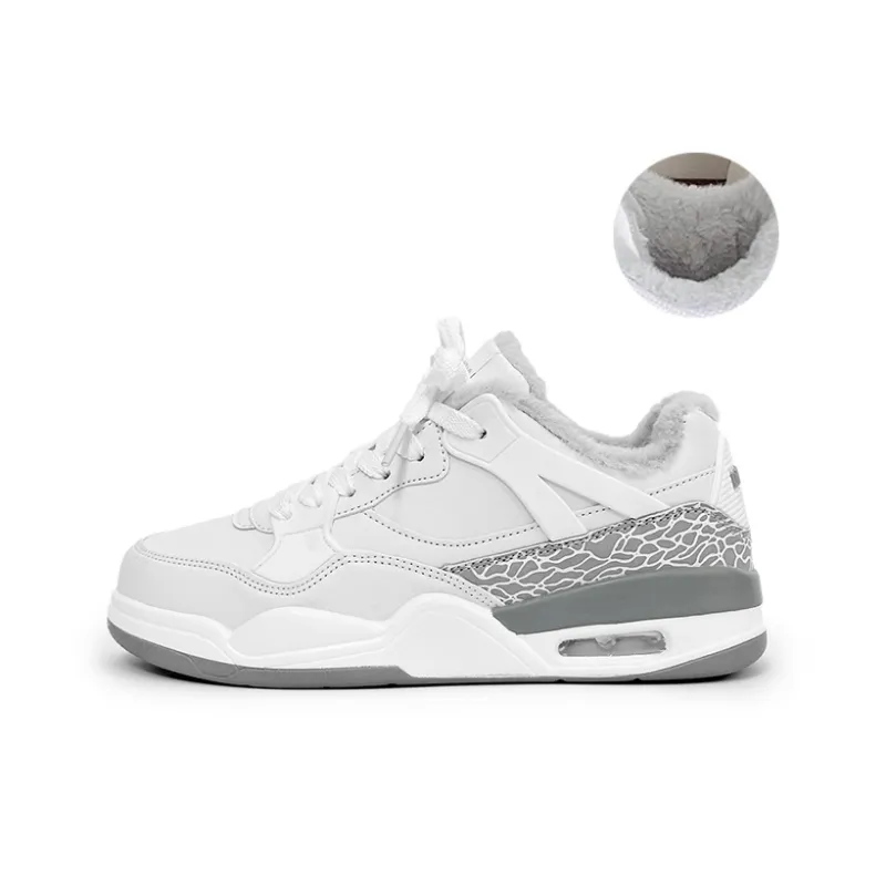 ABCYLM Thermal Slip Resistant Cushioning Impact Resistance Abrasion Resistant Low Top Skateboard Shoes Unisex White-1