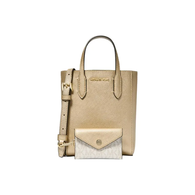 MICHAEL KORS Coated Canvas Tote Bag, Shopping Bag, Shoulder Bag, Crossbody Bag, Handbag Extra Small Women's Gold-1