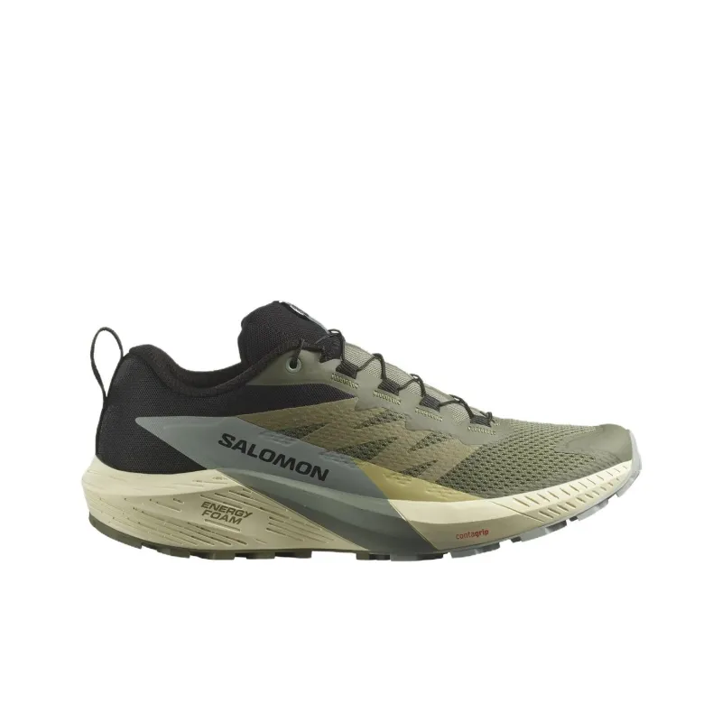 SALOMON Sense Ride 5 Wear Resistant Slip Resistant Low Top Running Shoes Men's Green-1