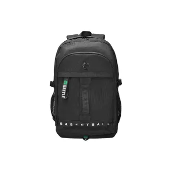 QIAODAN Fabric Backpack Unisex Black/Original Grain Color/Asphalt Gray