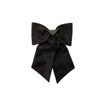 PRADA Triangle Logo Bow Hair Clip