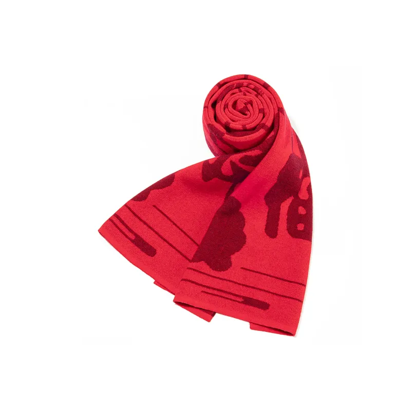 Shanghai Story 100% Sheep Wool Knit Scarves Unisex Double Sided Red 7 Colors Available-7