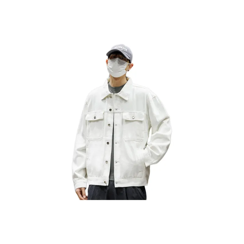 Tonlion Denim Jacket Unisex Raw White-2