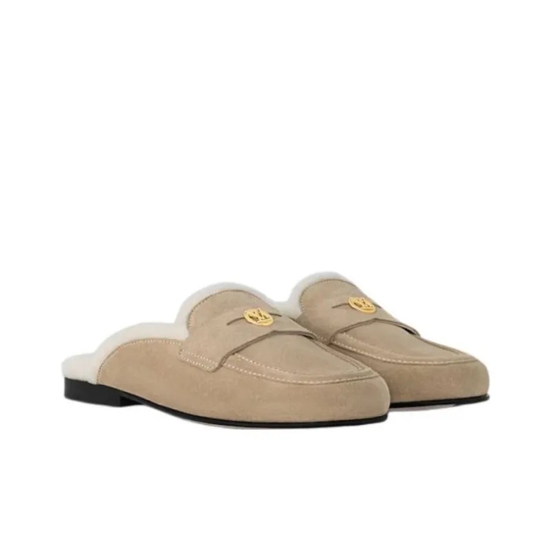 LOUIS VUITTON Soho Closed Toe Slippers Women's Beige-2