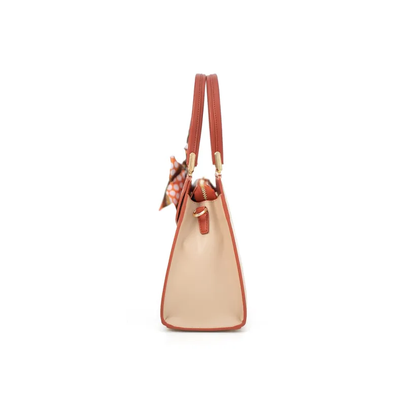 Vigno Synthetic Leather One Shoulder Handbags Women's Apricot & Brown-11