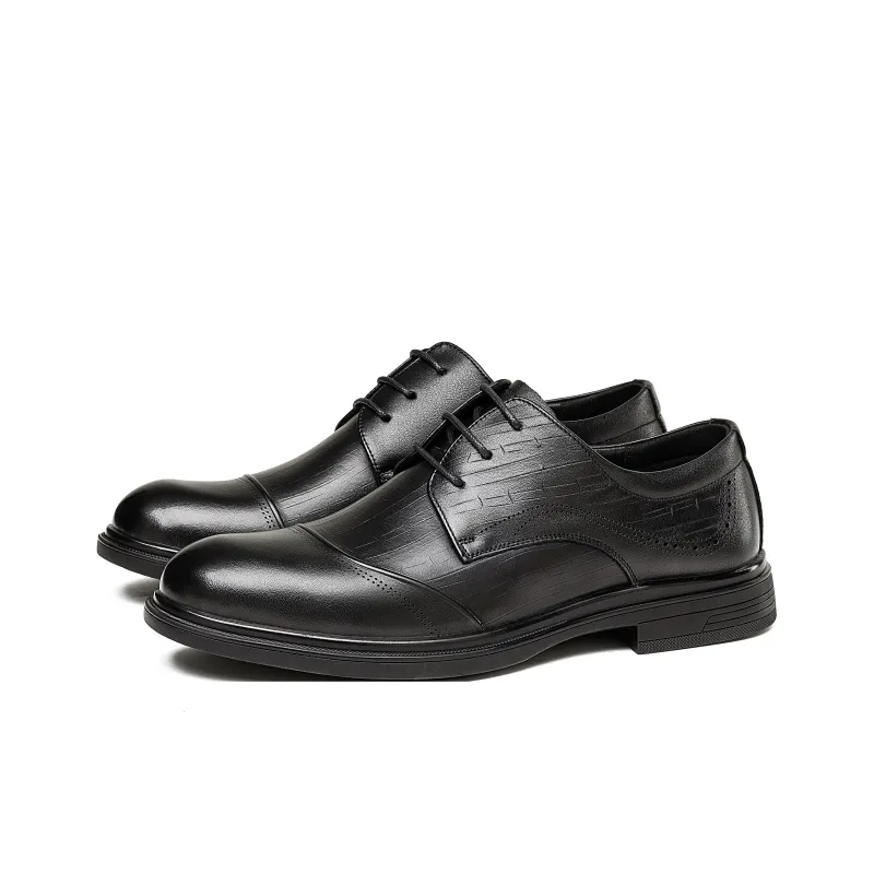 JOSINY Dress Shoes Men Low Top Black-2