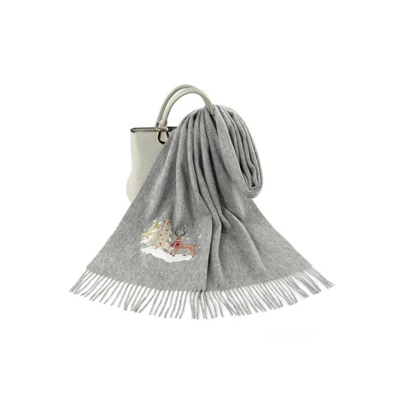 Shanghai Story 100% Sheep Wool Knit Scarves Unisex Peaceful Tree Bell 6 Colors Available-7