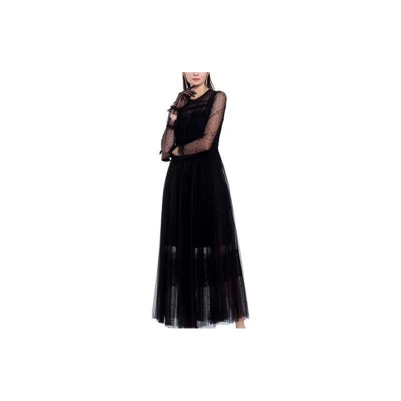 BESIONIA SS22 Long Sleeved Dresses Women's Black-1