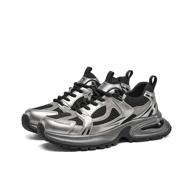 C°BANNER Low Top Chunky Sneakers Men's Black Gunmetal-1
