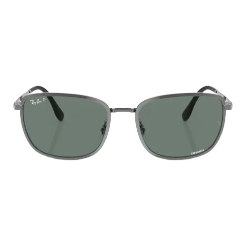 RayBan Metal Square Sunglasses Men's Bronze Gray