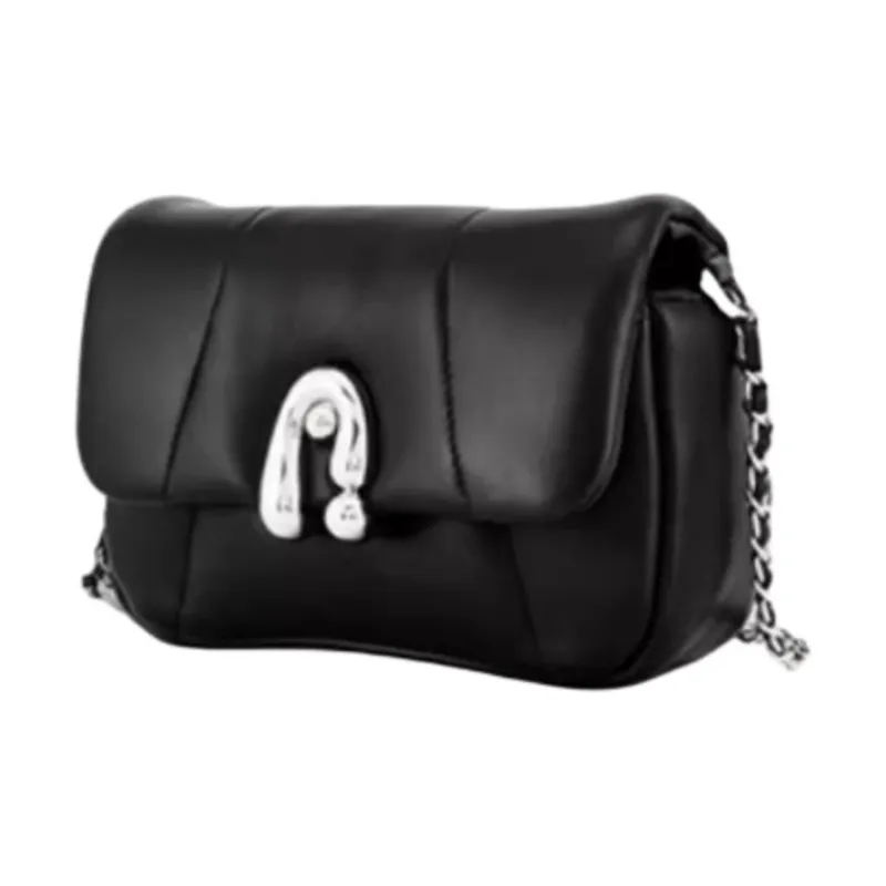 Hush Puppies Sheepskin Shoulder Bag Crossbody Bag Medium Size Women's White/Black/Pink/Blue-2