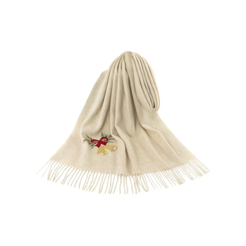 Shanghai Story 100% Sheep Wool Knit Scarves Unisex Peaceful Tree Bell 6 Colors Available-17
