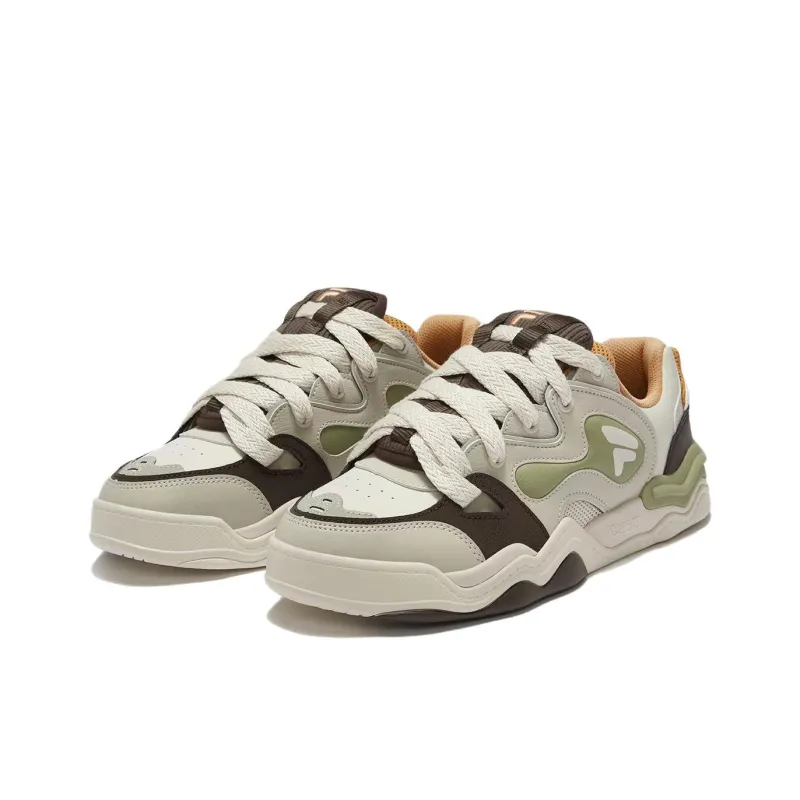 FILA FUSION KICKDX Anti Slip Wear Resistant Low Top Skateboard Shoes Men's Beige Brown-1
