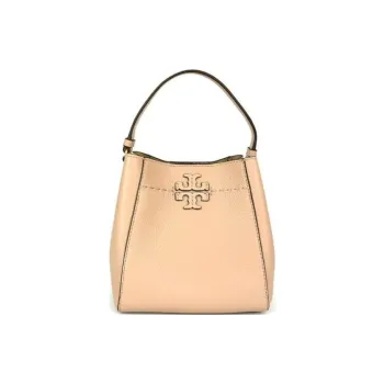 TORY BURCH Litchi Grain Leather Bucket Bag Portable Crossbody Bag Shoulder Bag Small Size Women's Goan Sands