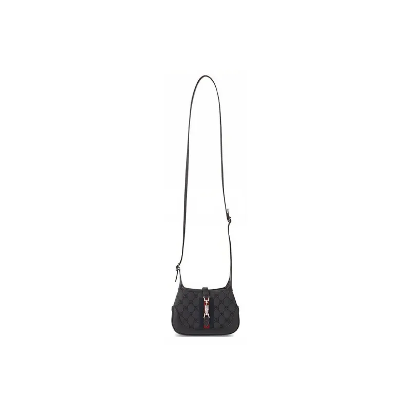 Balenciaga GUCCI Collaboration Leather Shoulder Bag, Crossbody Bag Women's Black-3