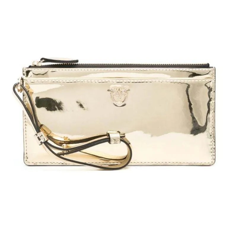 PINKO Polyurethane Card Holder Card Holder Women's Gold-0