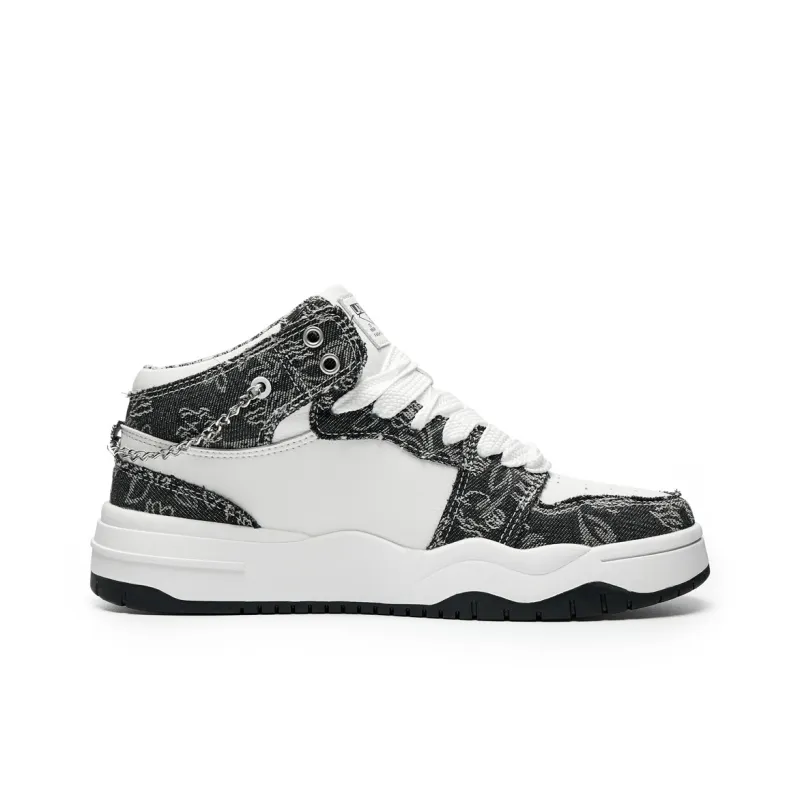 LAZY BONS Full Coverage Warm Anti Slip And Wear Resistant Breathable Height Increasing Mid Top Skateboard Shoes Unisex-8