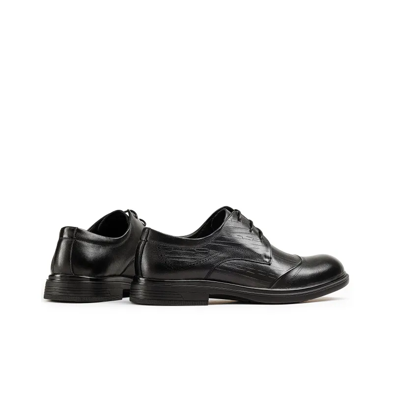 JOSINY Dress Shoes Men Low Top Black-5