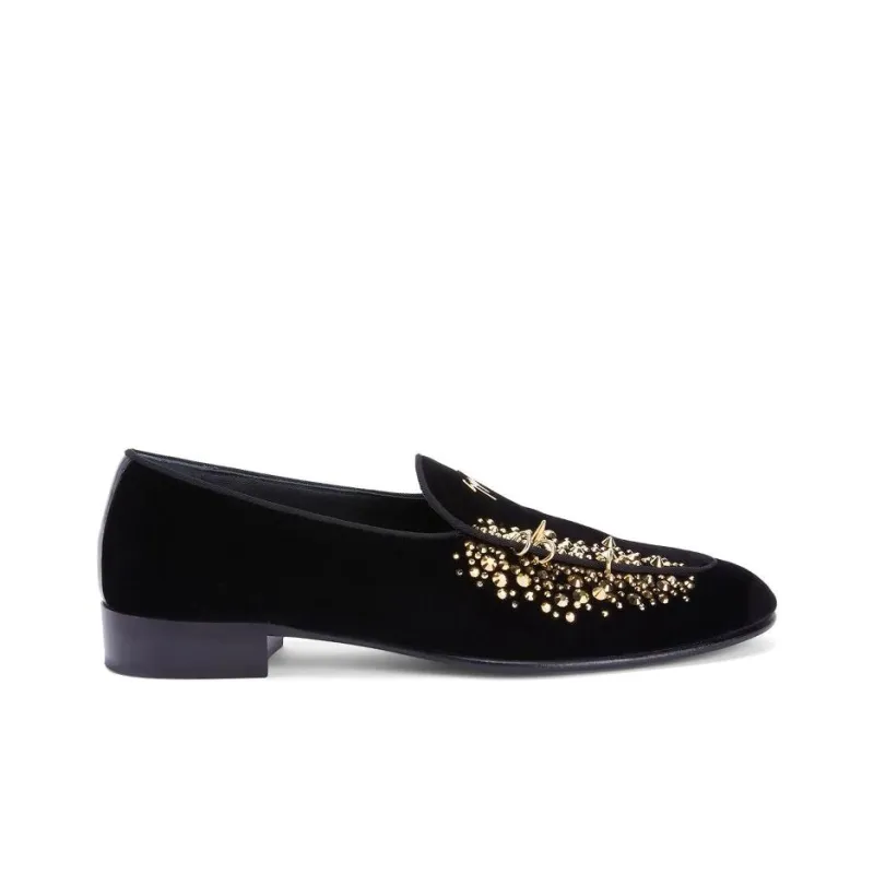 Giuseppe Zanotti Alvaro Studded Velvet Loafers-1