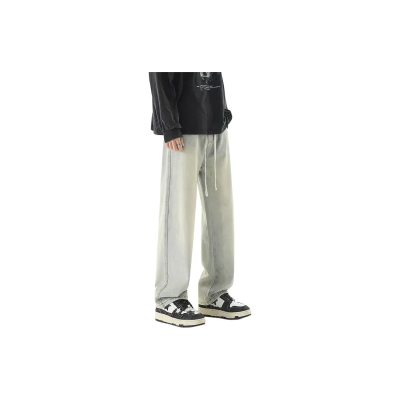 IJRJ Jeans Unisex Distressed White Gray-9