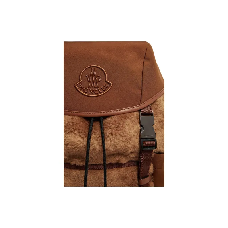 Moncler Leather Backpack Men's Brown-4