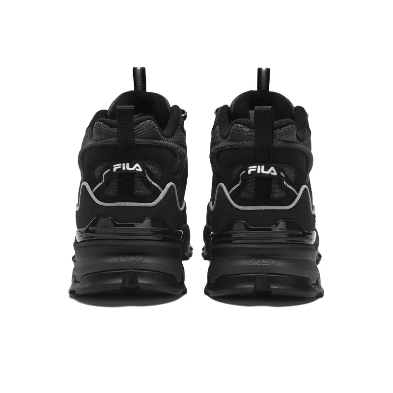 FILA Trek 1S Anti Slip Wear Resistant Mid Top Chunky Sneakers Men's Black-3